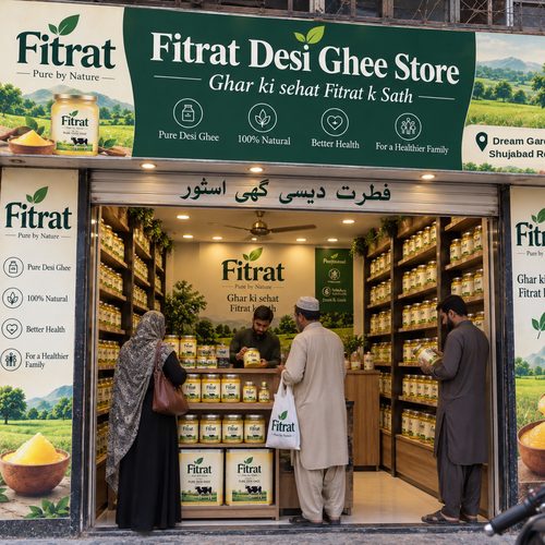 Inside the FITRAT Desi Ghee Store